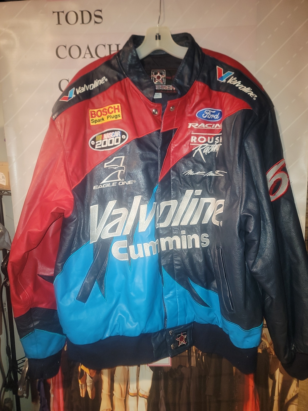 Racing Leather Jacket - Men's Red/Blue/Black By Jeff Hamilton(JH) Design